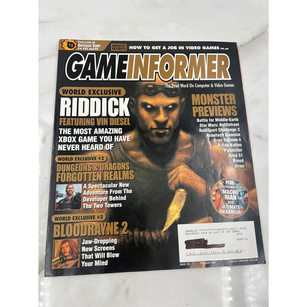 Game Informer Magazine Issue 130 February 2004 Riddick Vin Diesel BloodRayne 2